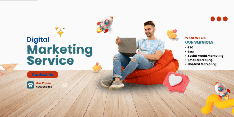 Red Teal and White Modern Digital Marketing Agency Banner